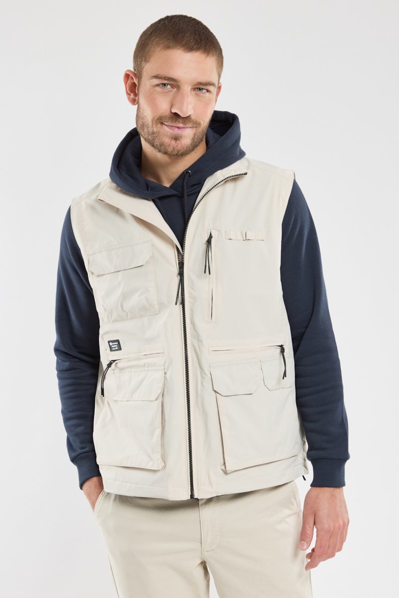 Veste sans manche homme multipoches sale